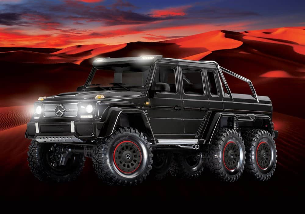 זחלן טרקסס TRX-6 6X6 דגם מרצדס G63 AMG שחורה עם תאורה מוכן לנסיעה