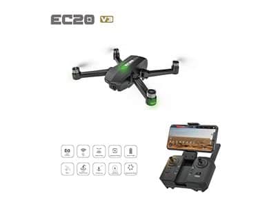 רחפן GPS דגם EC20 V3 עם GPS צילום באיכות 1080P HD מנועים בראשלס מוכן להטסה עם תיק נשיאה ( סוללה אחת )