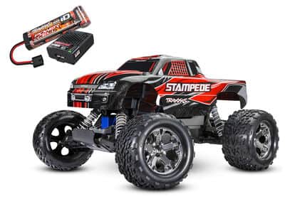 טרקסס סטאמפיד HD אדומה - 2X4 החדשה 1/10 סטאדיום טראק ( כולל סוללה ומטען )