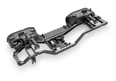 זחלן טרקסס 1/10 דגם TRX-4 הנעה 4X4 דגם שברולט K5 בלייזר 1979 בצבע אדום/שחור מהדורה מוגבהת מוכן לנסיעה