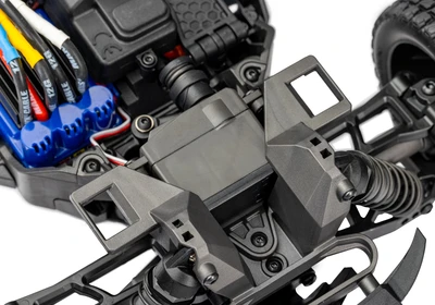 טרקסס מיני XRT מוכנה לנסיעה - בראשלס 4X4 בגודל 1/16 בצבע כתום (ללא סוללה ומטען )