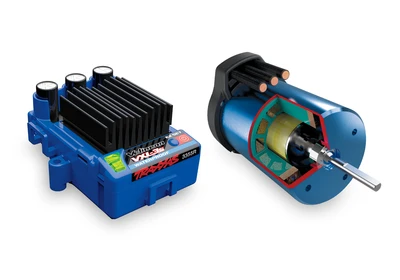 טרקסס מיני XRT מוכנה לנסיעה - בראשלס 4X4 בגודל 1/16 בצבע כחול (ללא סוללה ומטען )