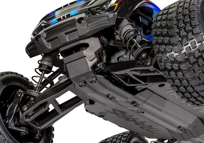 טרקסס מיני XRT מוכנה לנסיעה - בראשלס 4X4 בגודל 1/16 בצבע כחול (ללא סוללה ומטען )