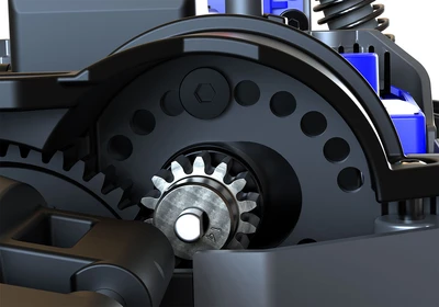 טרקסס מיני מאקסס מוכנה לנסיעה - בראשלס 4X4 בגודל 1/16 בצבע כחול