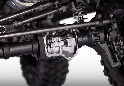 זחלן טרקסס 1/10 דגם TRX-4 הנעה 4X4 דגם שברולט K5 בלייזר בצבע שחור מטאלי מהדורה מוגבהת מוכן לנסיעה