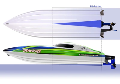 סירת מירוץ דגם דיסרופטור בראשלס 4S בצבע ירוק תוצרת טרקסס