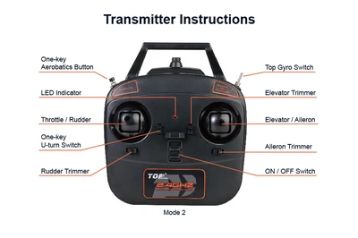 טיסן חשמלי TOP-RC ארבעה ערוצים למתקדמים כנף תחתית דגם מוסטנג P-51D