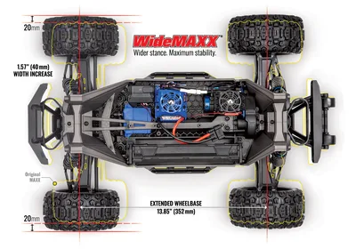 טרקסס מאקסס בראשלס 4X4 בצבע אדום/שחור WideMAXX מוכן לנסיעה