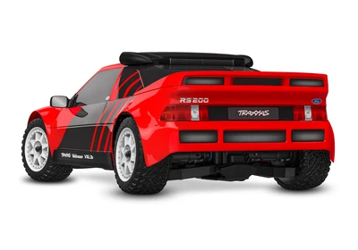 טרקסס מיני ראלי בראשלס 3S דגם פורד RS200 אדום/שחור מוכנה לנסיעה