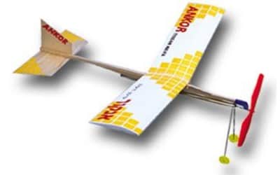 טיסן עם מנוע גומי ממריא מהרצפה להרכבה עצמית דגם אנקור