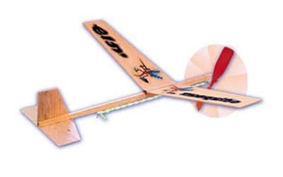 טיסן עם מנוע גומי ומדחף להרכבה עצמית דגם יתוש