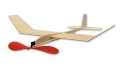 טיסן עם מנוע גומי ומדחף להרכבה עצמית דגם עפרוני